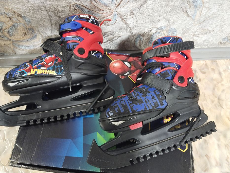 Продается коньки ледовые детские раздвижные MARVEL мультицвет,