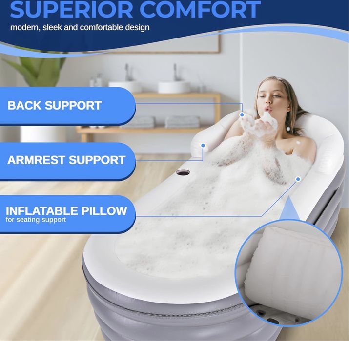Cadă de baie SereneLife Spa cu saltea de masaj cu bule