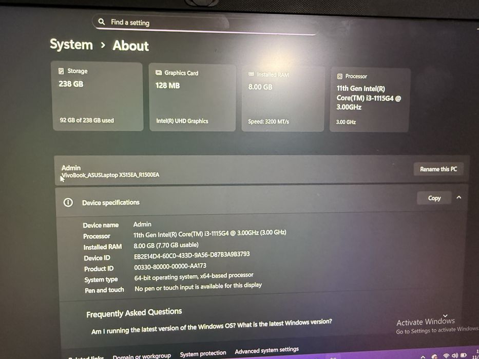 Vand Laptop Asus