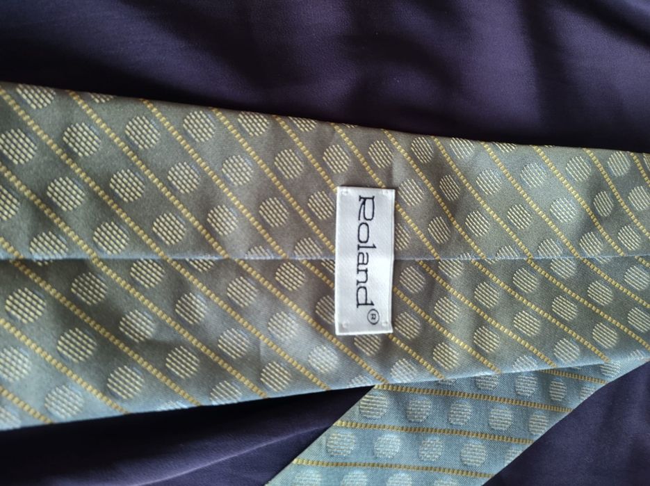 Cravata bărbați gri buline dungi Roland