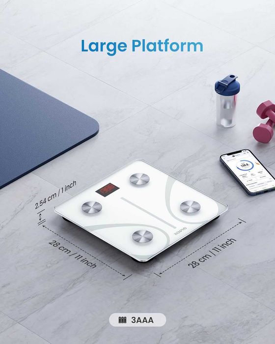 RENPHO Bluetooth цифрова везна за баня с интелигентен ИТМ, телесен състав и USB