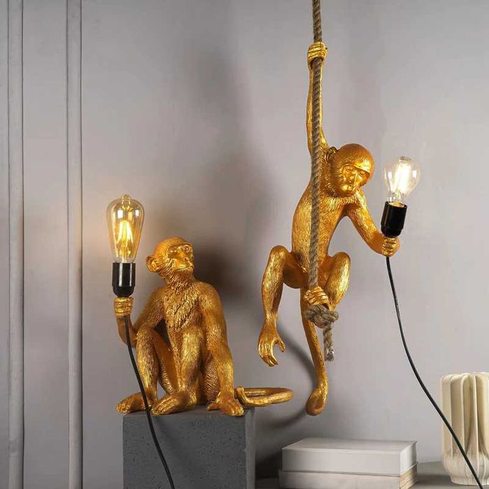 Lampa, candelabru, veioza, aplica art deko kare maimuta gold