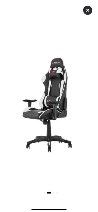 Стол gaming Kring Racer X, PU, Бял/Черен