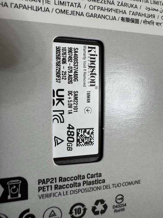 SSD накопитель 480 Gb Kingston A400