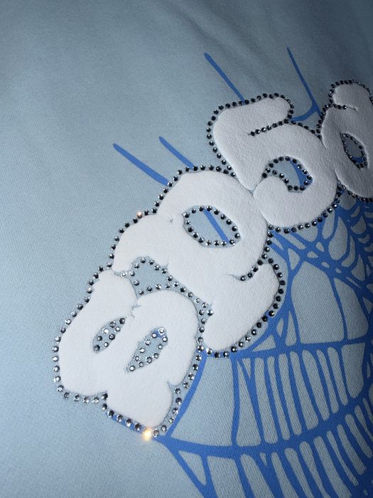 Hanorac Spider Web albastru din bumbac