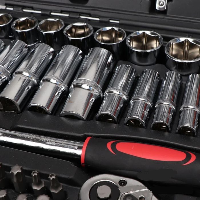 Trusă profesională de scule cu 216 piese pentru mecanici auto, service