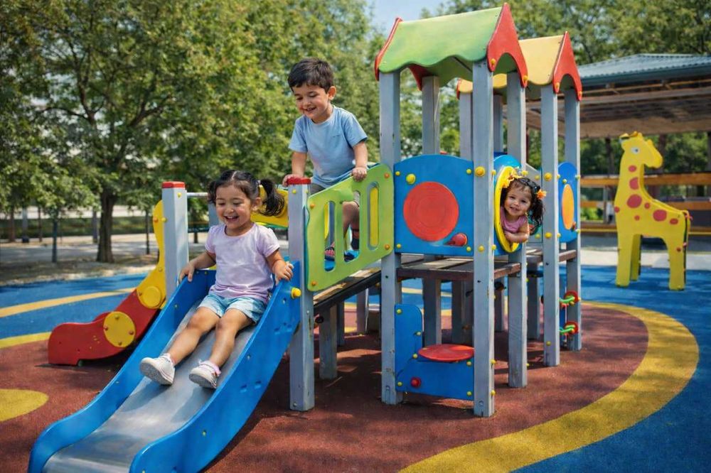 Производим уличные детские площадки и воркаут-зоны под ключ.