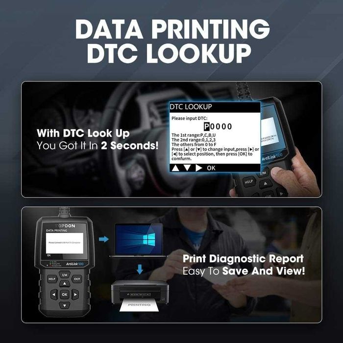 Автодиагностика Topdon ArtiLink 500 OBD обд OBD2 диагностичен инструмент диагностика