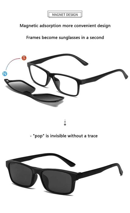 Rama Ochelari Vedere Clip On Polarizat /  Magnetic / 2 Modele