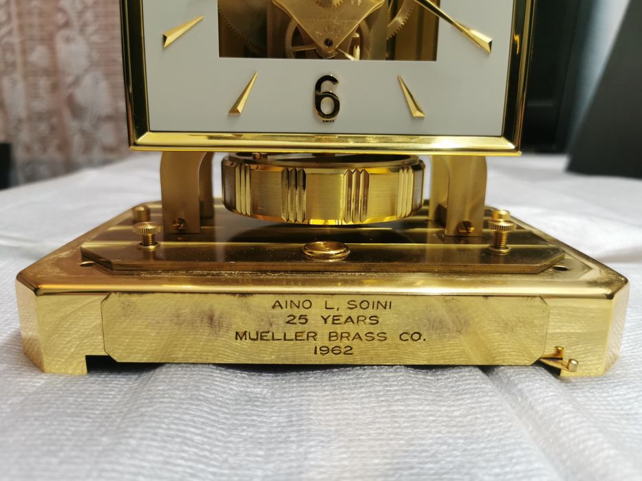 Pendula, ceas de semineu Atmos, elvețian de colecție, 15 rubine