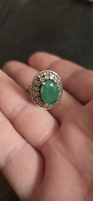 Inel din argint smarald