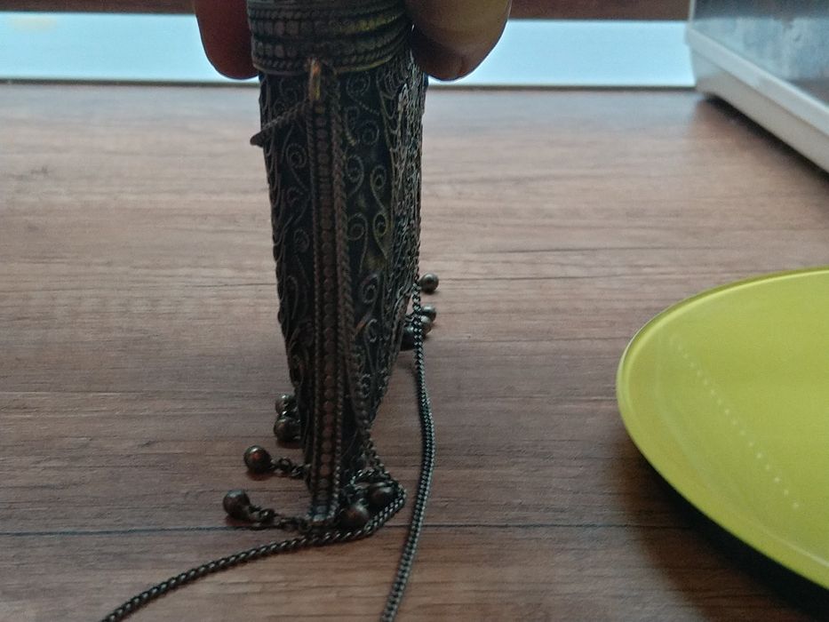 Продавам антикварна сребърна Барутница филиграм 19-век уникална