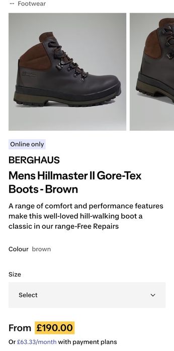 Ghete bărbați Berghaus nr 42 sau 26cm Gore tex