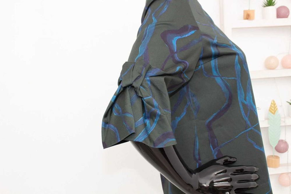 COS оригинална дамска блуза синьо зелена 34 XS