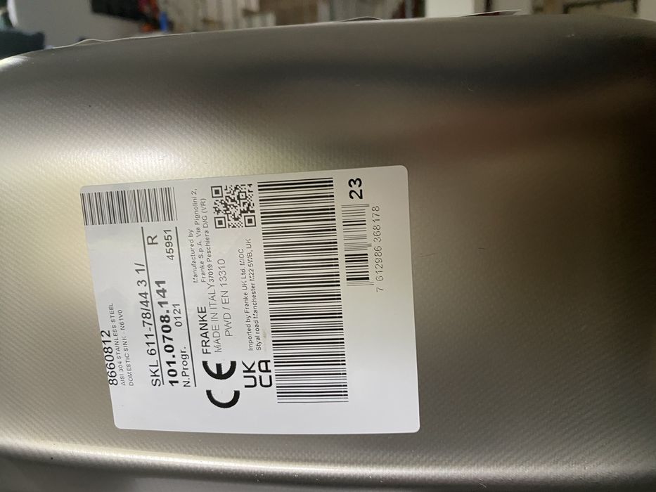 Chiuvetă bucătărie inox Franke 78x44 cm cu picurător dreapta– NOUĂ