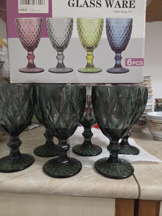 Фужеры 6 шт Glass ware.  Зелен цвет