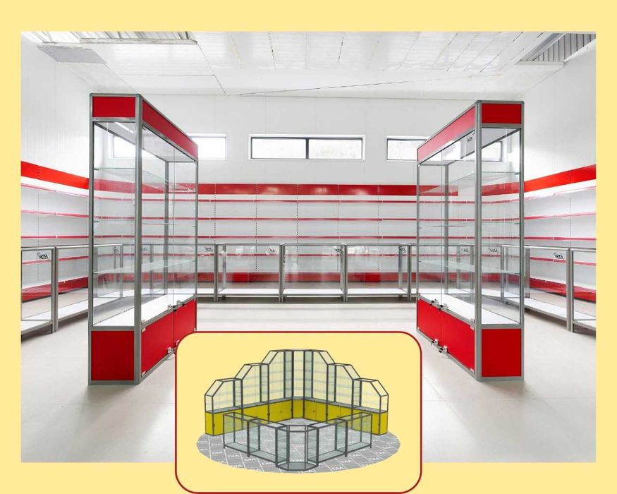 Прилавок витрина, стеклянная, metal oynaly vitrina va prilavkalar