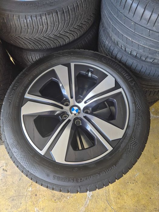 4 ROTI Jante + Anvelope de IARNA - 5x112 225/55/17 Continental * NOI DOT 2025 SET NOU ORIGINAL BMW Seria 5 G30 G31 Seria 4 G26 NOU