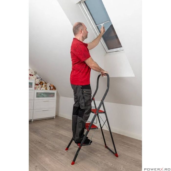 Scara pliabila, solida, 3 trepte, capacitate maxima 150 kg Sepio