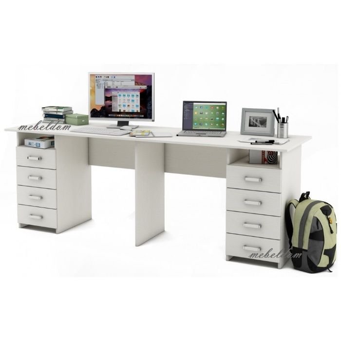 Бюро 208см. за двама със 8 чекмеджета(код-1116)