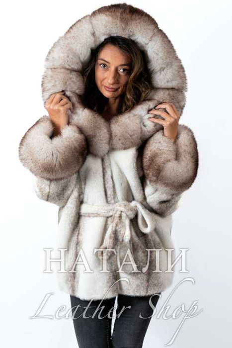 Дамско ексклузивно палто от алпака с косъм Жасмин