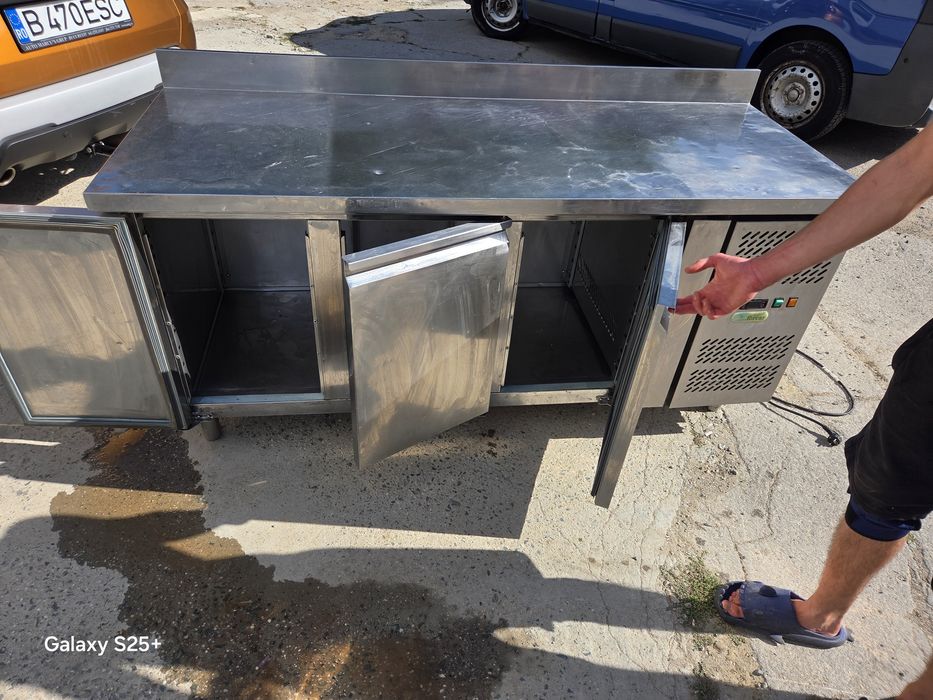 Masa rece inox 3 usi Ghiuveta dubla Grătar electric Fripteuza electrică Cuțit electric  Aparat mentiunt cartofi calzi