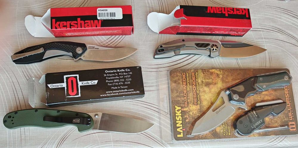 Kershaw Layup/Norad/Tumbler, CRKT, Ontario Rat 1, Lansky, Real Steel