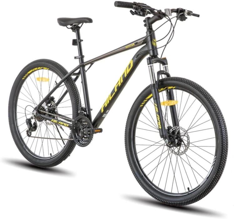Bicicletă mountain bike Hiland de 27,5 inchi, cu cadru din aluminiu de 457 mm, transmisie cu 27 de viteze, frâne hidraulice pe disc, Noua