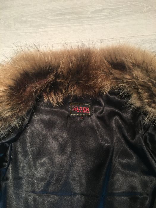 Естествена кожа яке със естесвена яка