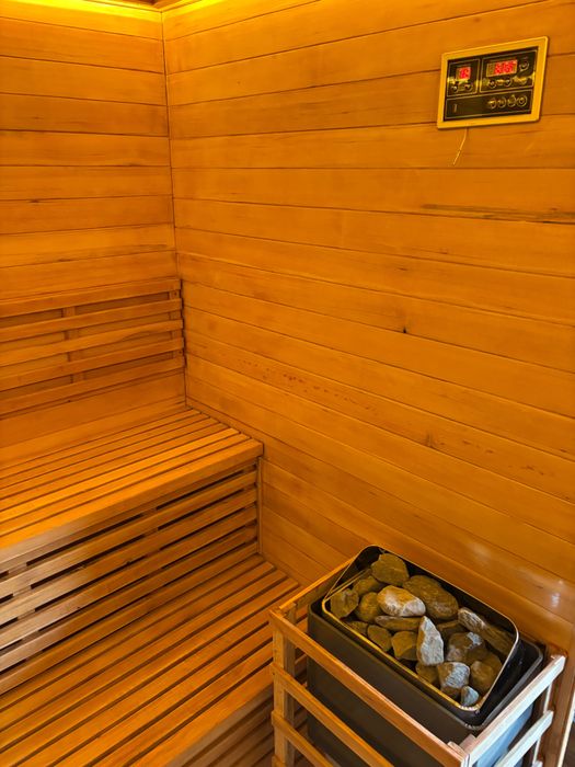 Saună finlandeză premium din hemlock canadian 200×180 cm – nouă