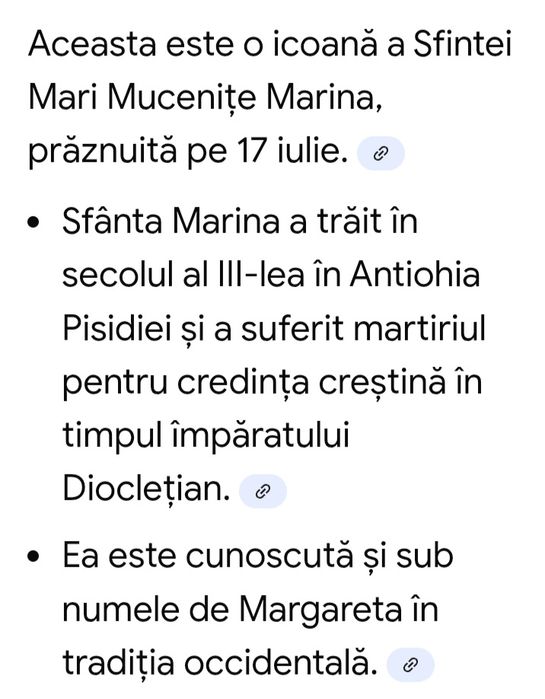 Icoana sf Marina lucrată manual