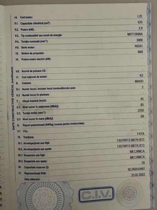 Masina 16 ani Casalini(axiam, microcar)