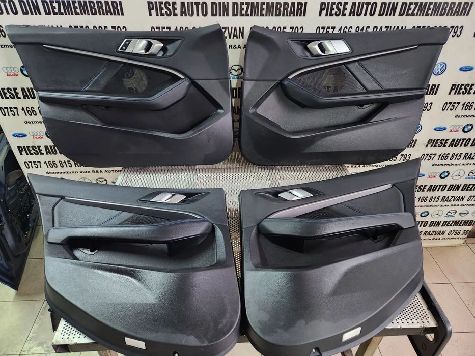 Fata Tapiterie Usa Fete Usi Cusatura Albastra Si Piele Bmw F40 Seria 1 Volan Stanga Impecabile - De