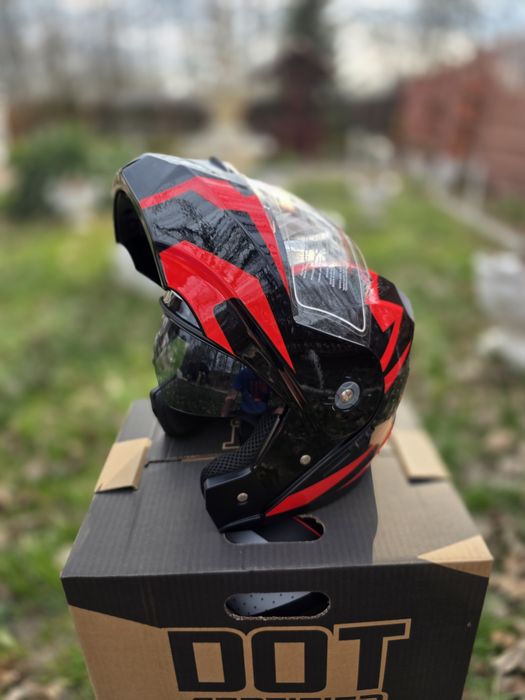 Casca moto atv NEVA FILP UP NOU cu ochelari de soare