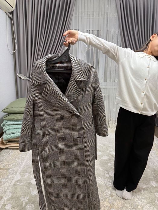 Пальто оверсайз, клетач