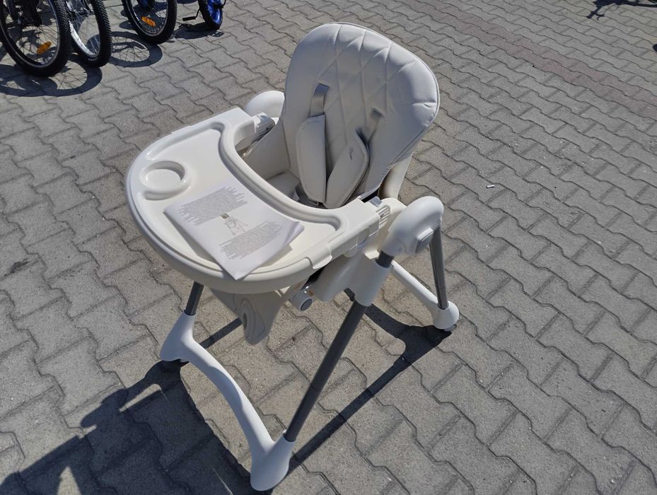 MONI Кожен стол за хранене RICO бял