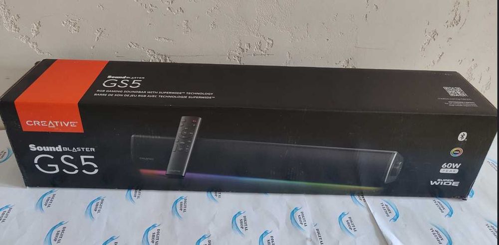 Creative Sound Blaster GS5 Технология SuperWide™ 60W, Черен, RGB