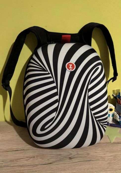 Ghiizdan zipp zebra alb negru