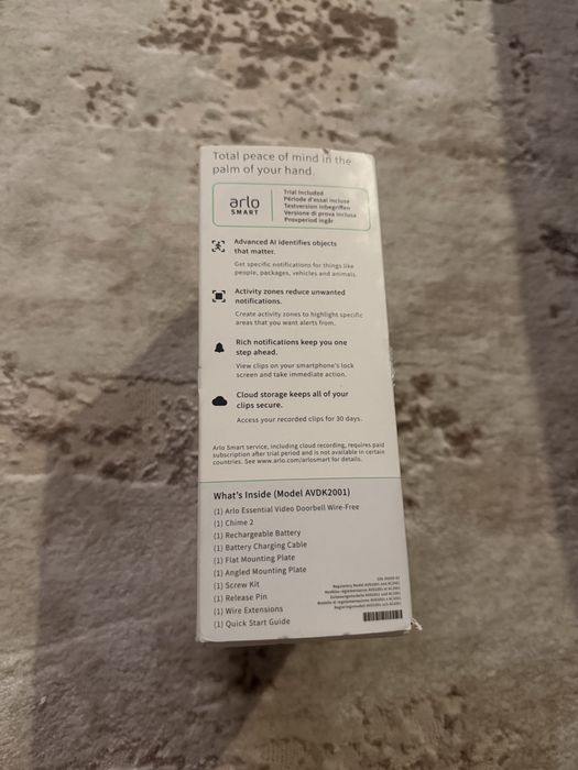 Arlo Essential Video Doorbell Wire-Free & Chime 2