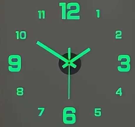 Настенные часы в европейском стиле. Светящийся в темноте материал