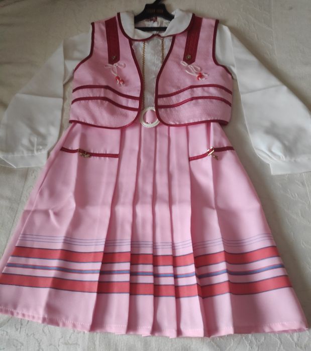 Комплект детска рокля с елек