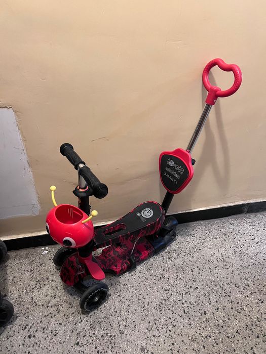 Тротинетка Лорели 3 в 1 smart plus red