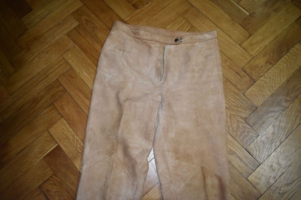 Pantaloni dama din piele intoarsa