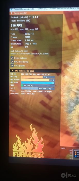 rx 6800 XFX 16 gb vram