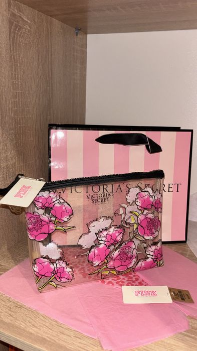 Geantă Victoria’s Secret flower collection transparentă
