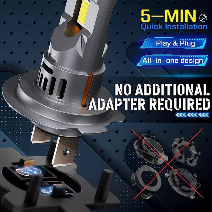 LED крушки за фар KOYOSO H7 ,55W 15000LM  6500K бяла.