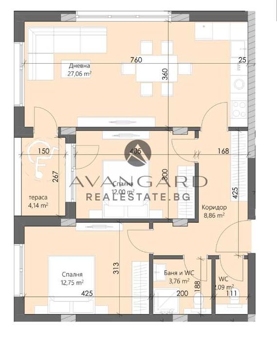 оф.21530 Тристаен апартамент / Кършияка
