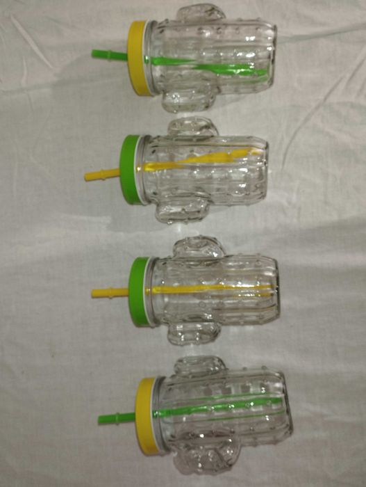 Чаши Cacti - кактуси 370мл с капаче и сламка