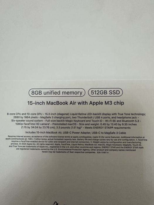 Продаю MacBook Air M3 15 дюймов Midnight