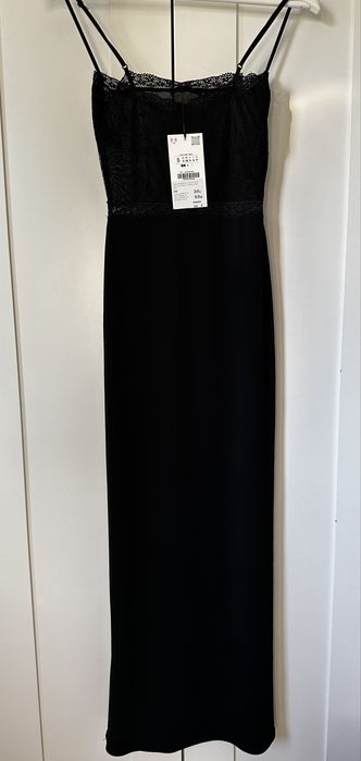 Дълга черна рокля ZARA